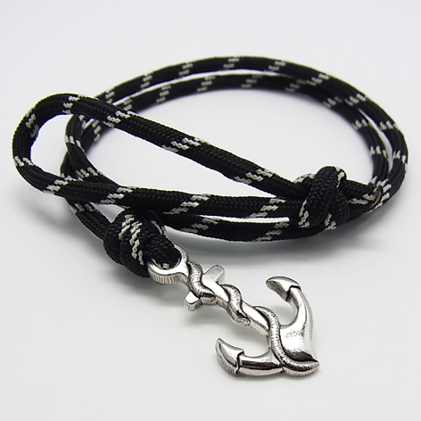 Anchor Bracelet  -Black w/ Glow in Dark-Coming Home collection