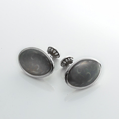 Frozen Floral 　Cuff-links Gray