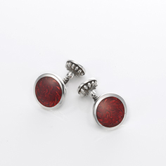 Frozen Floral 　Cuff-links　Red