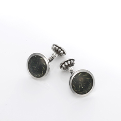 Frozen Floral 　Cuff-links　Gray