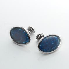 Frozen Floral 　Cuff-links(Large)　Blue