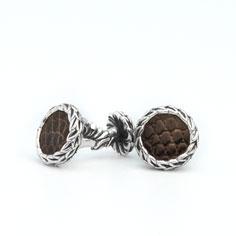 Laurel Cuff Links  　Cuff-links　Espresso Lizard