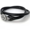 The Dragon  Leather　Bracelet Rhombus (Silver 925)