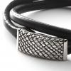 Silver Python Snake Leather　Bracelet Square( Square)