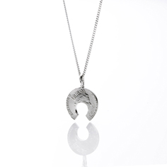 Horseshoe Pendant  - "Woo, Lucky Me!! "- Sterling silver