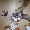 Sakura Soft Release Button -Floral emblems of Japan- Silver925