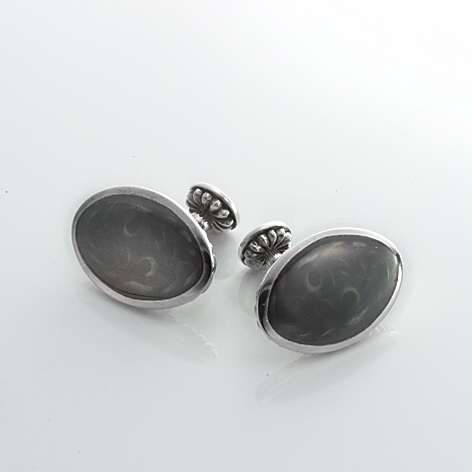 Frozen Floral 　Cuff-links(Large)　Gray