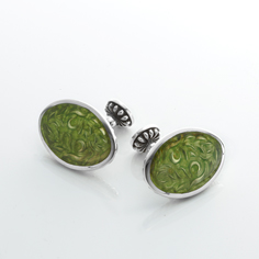 Frozen Floral 　Cuff-links(Large)　Green