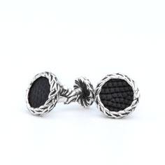 カフリンクス　ナイトブラック リザード Laurel Cuff Links